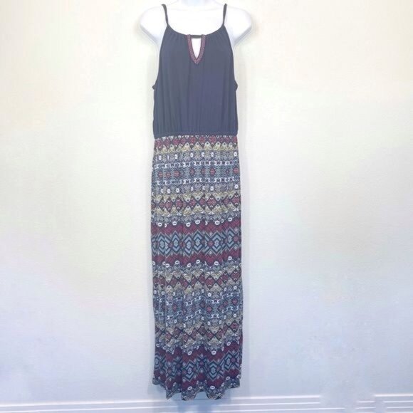 Stitch Fix Skies Are Blue Augustina Knit Tribal Halter Maxi Dress Size Large NWT - Picture 2 of 10